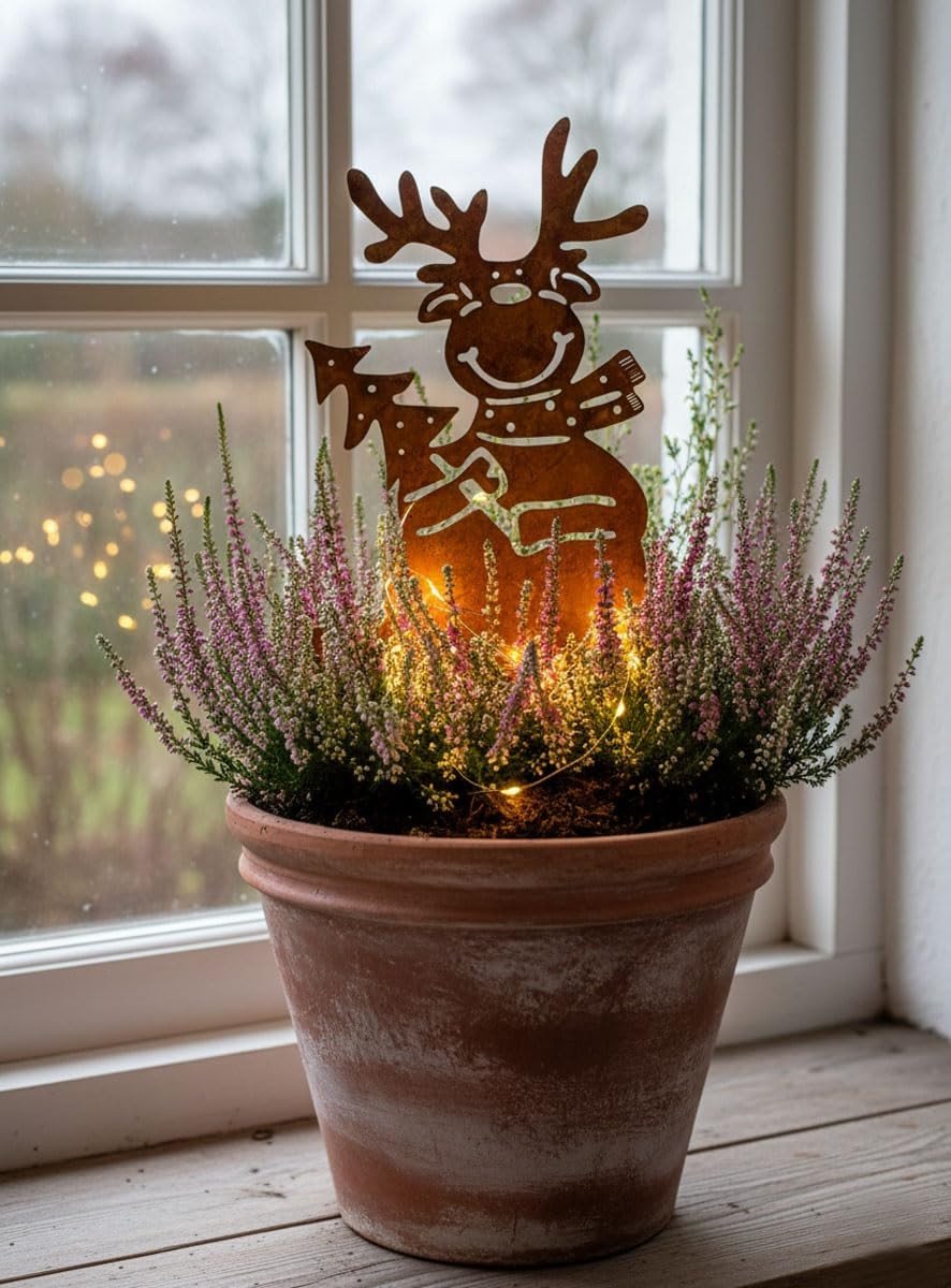 Omgoods - Kerstdecoratie Hert van Roestvrij Staal voor Tuin of Raam