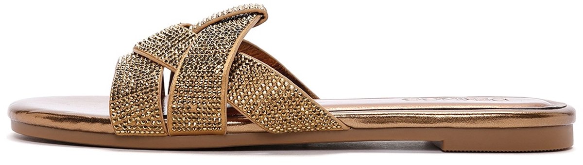 DERIMOD Muiltjes Imitation Leren Muiltjes With Rhinestone Details