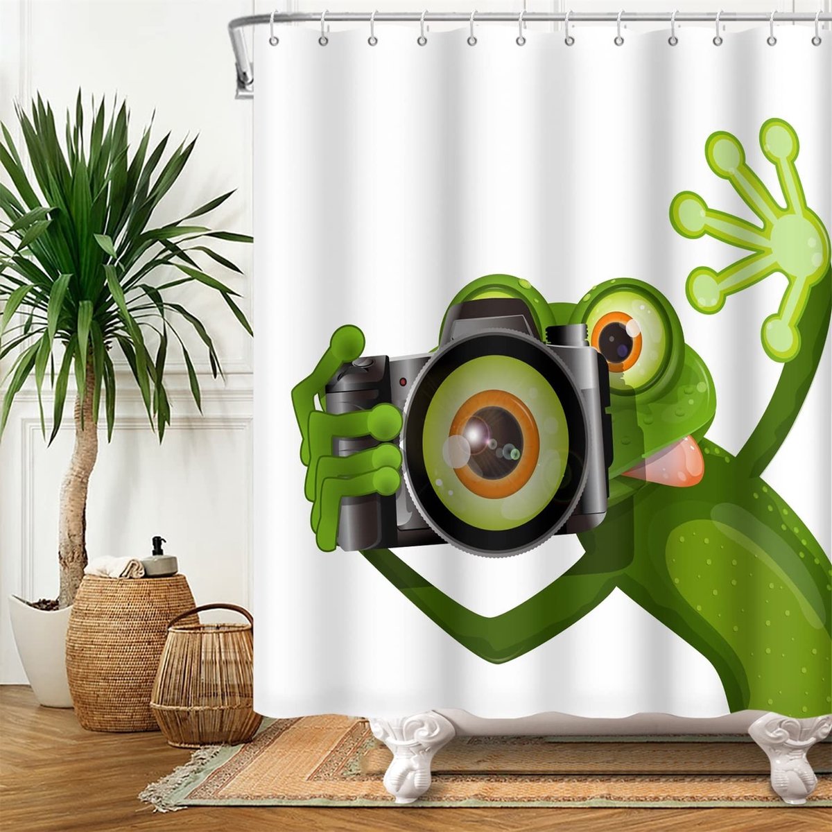 Omgoods - Schattig en Grappig Kikker Douchegordijn 180x180 cm - Waterdicht voor Kinderen