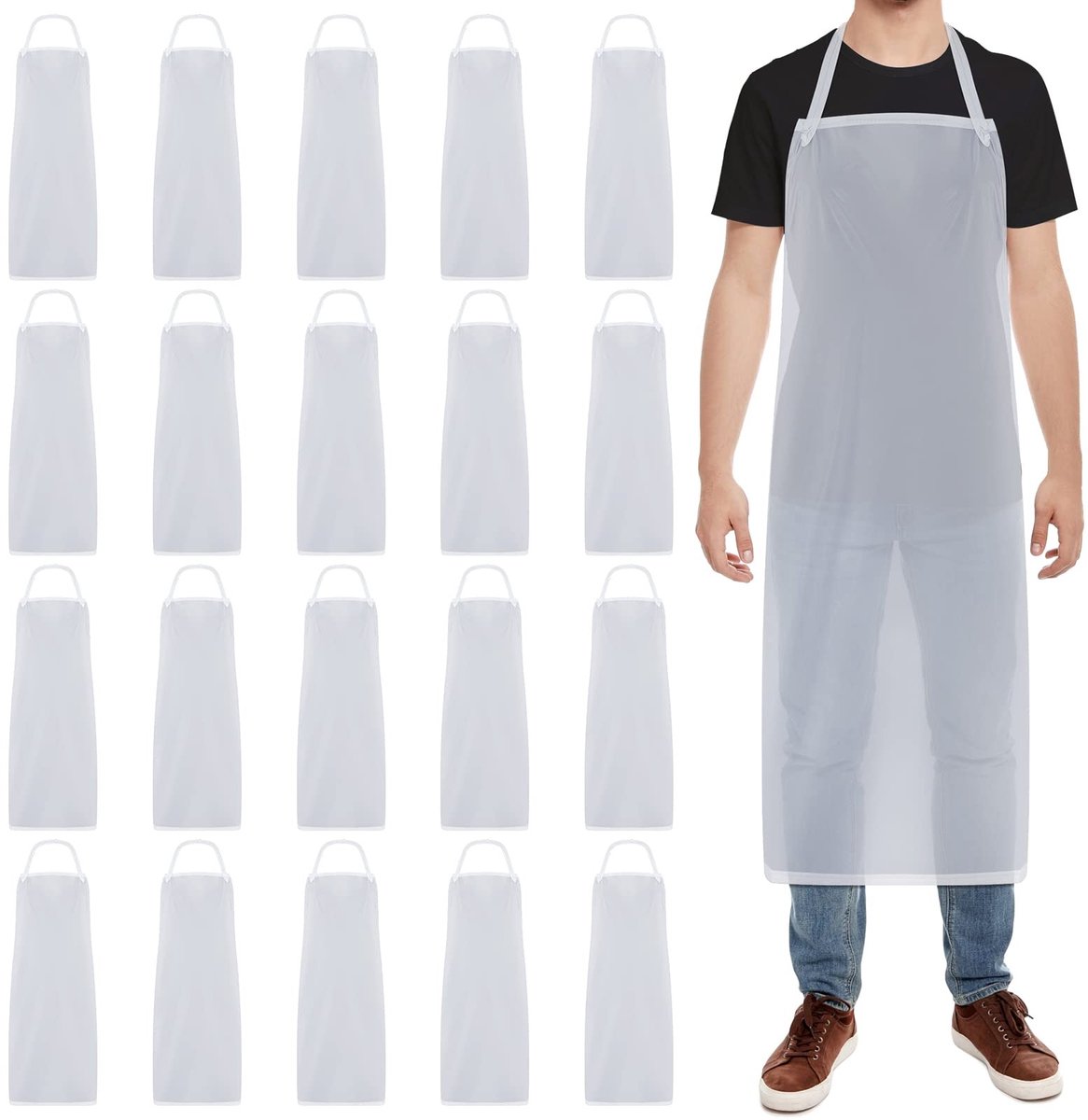 Omgoods - Set van 20 Waterdichte Plastic Schorten voor Keuken en Laboratorium
