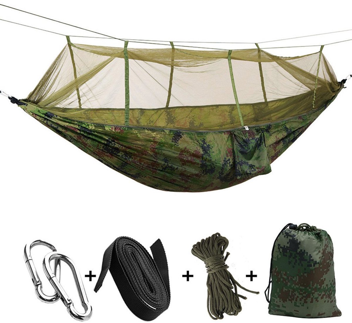 Omgoods - Outdoor Hangmat met Muggennet - Parachute Tent voor 2 Personen