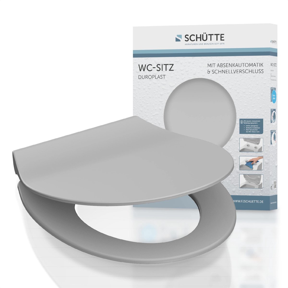Omgoods - Duroplast Toiletbril Slim Grey met Soft-Close Mechanisme