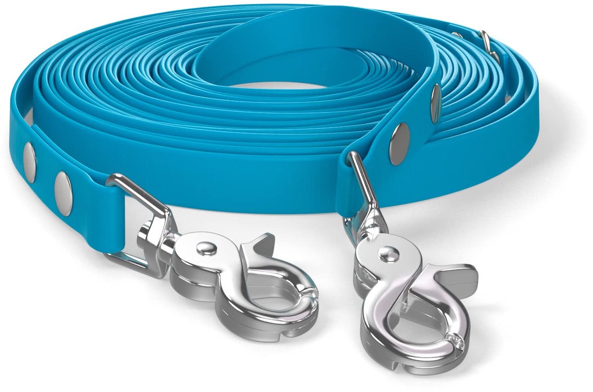 Omgoods - 10m Hondenlijn met 2 Karabiners en D-ring - Sterk en Waterafstotend