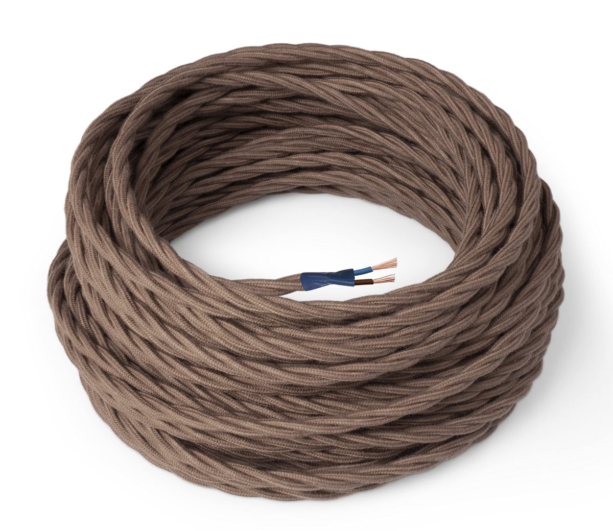 Omgoods - Elektrische Gekleurde Stoffenkabel Bruin, 5m