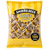 Smikkelbeer - Salmiak Lolly's - 100 Stuks - Individueel Verpakt - Drop Lolly's - Uitdeelzak - Lollie - Lollies - Oud Hollands - Snoep