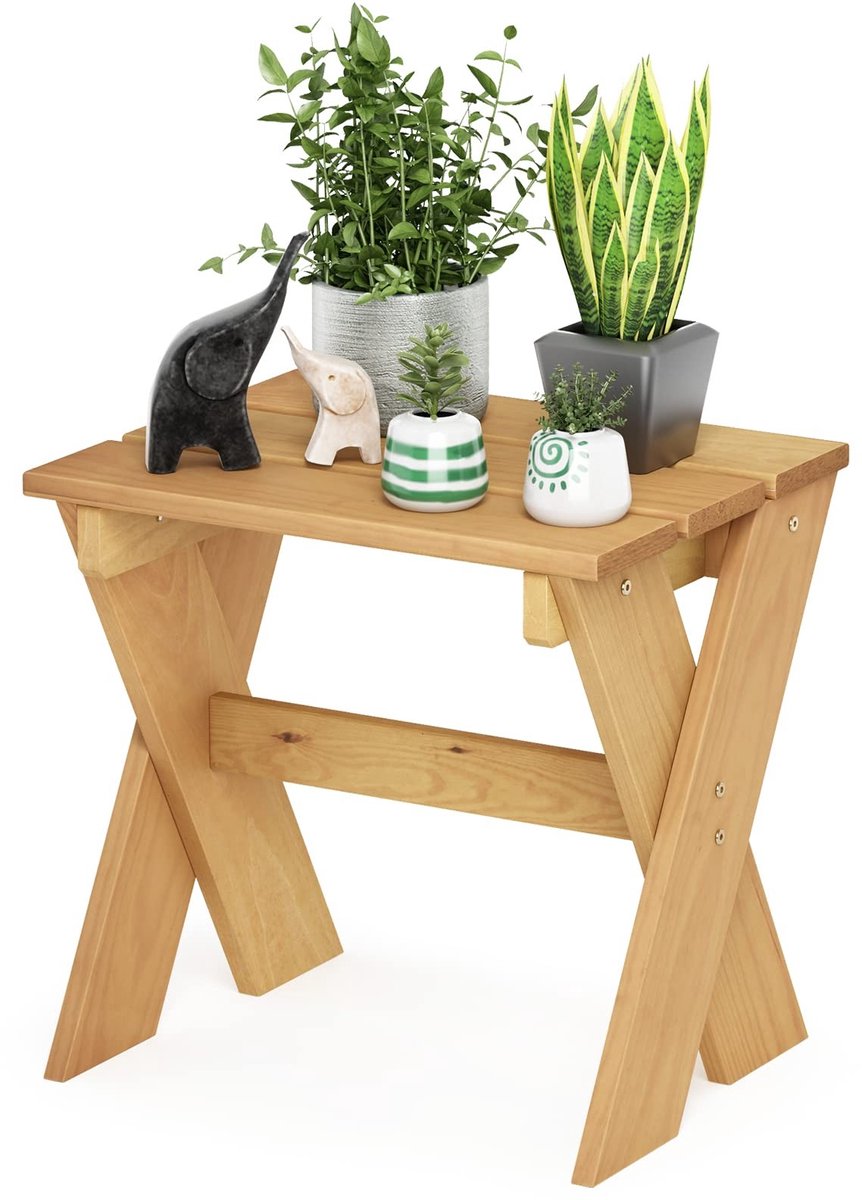 Omgoods - Houten Bijzettafel voor Buiten met Natuurlijke Afwerking