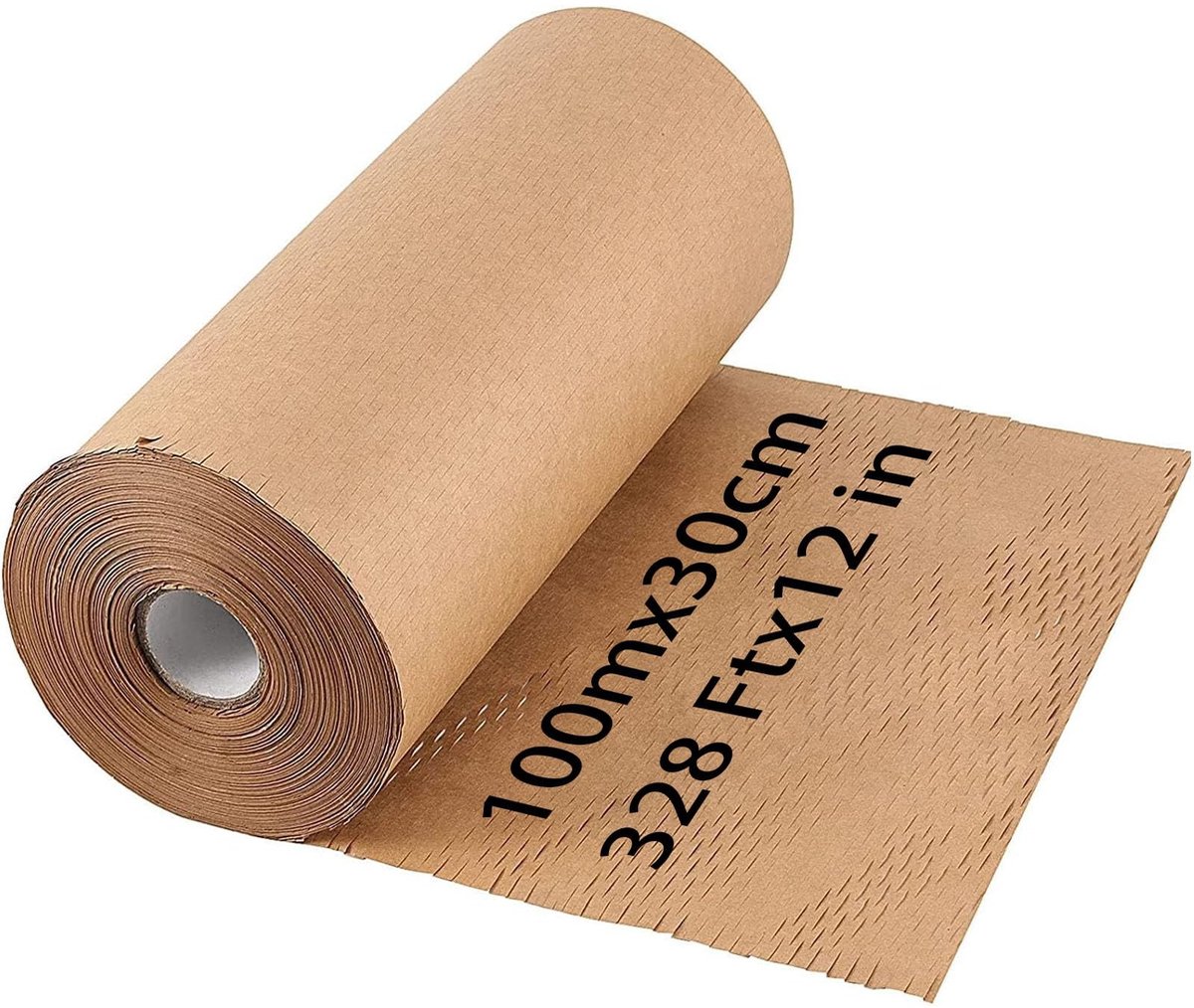 Omgoods- Verpakking Papier 11,8 inch x 328 voet - Honingraat Demping - Milieuvriendelijk Kraft - Opvulmateriaal - Lichtgewicht - Recyclebaar - Verpakkingsmateriaal