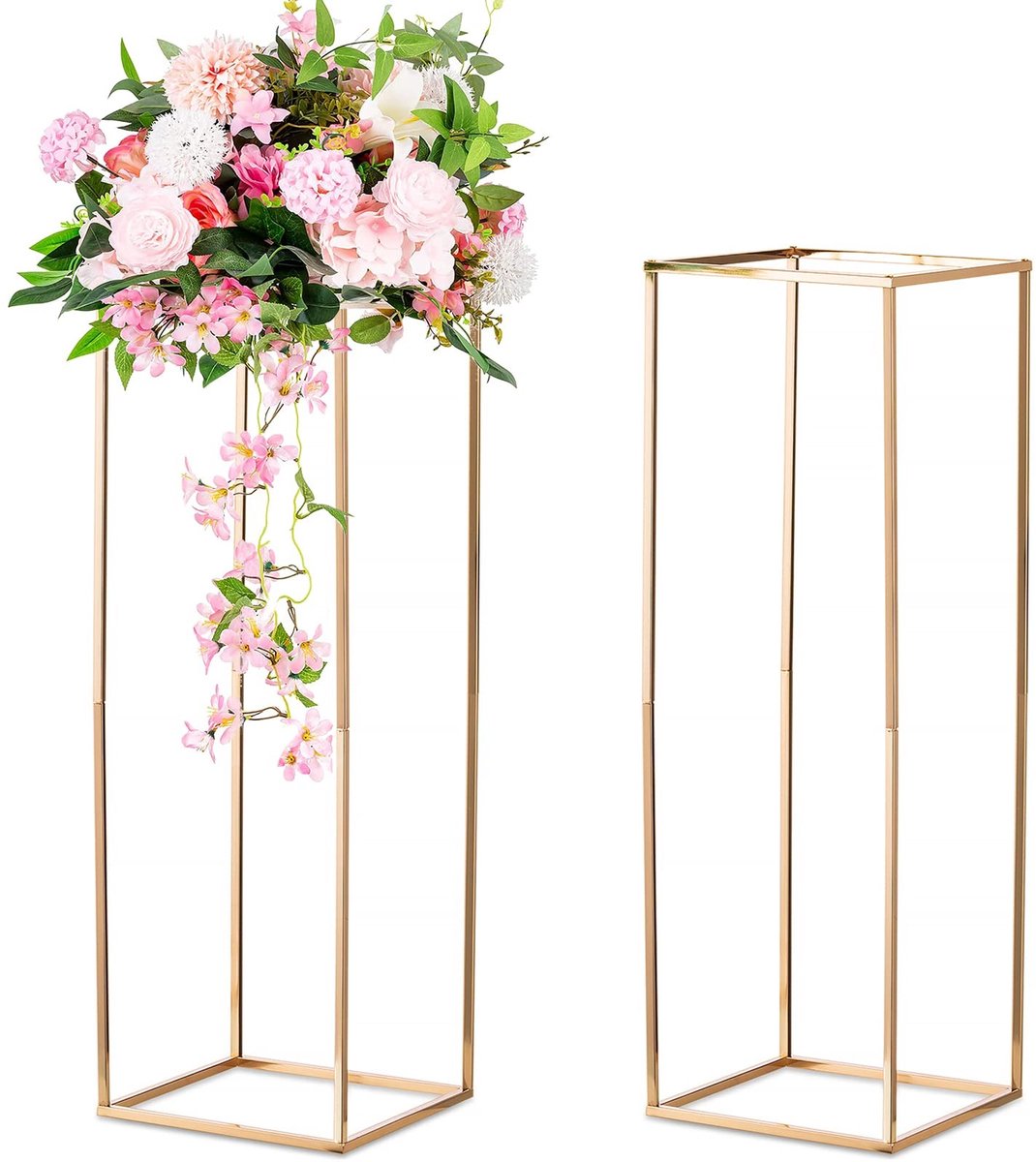 Omgoods - Gouden Metal Vazen voor Bruiloft Decoratie - 2 Stuks