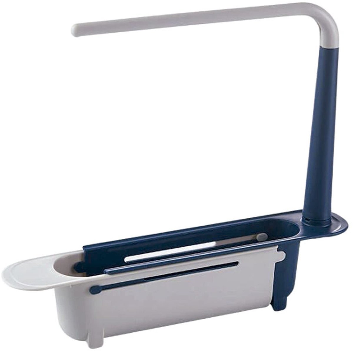 Omgoods - Uittrekbare Afwasbak Organizer - Wit en Blauw