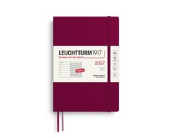 Leuchtturm1917 - 2027 Weekly Planner & Notebook - A5 Medium 15x21cm - port red - softcover