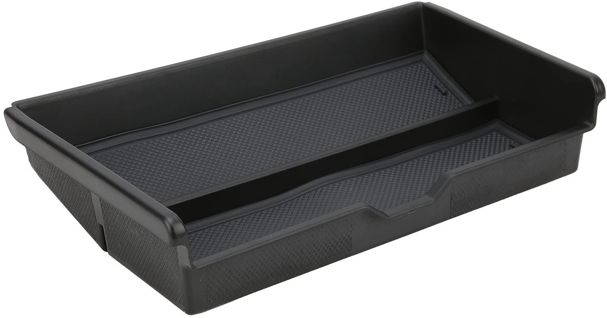 Omgoods- Opbergdoos Middenconsole - Extra Opbergruimte - Antislip Dienblad - Slijtvast ABS-Materiaal - Robuust en Duurzaam - Zwarte Luxe Look - Opbergkast