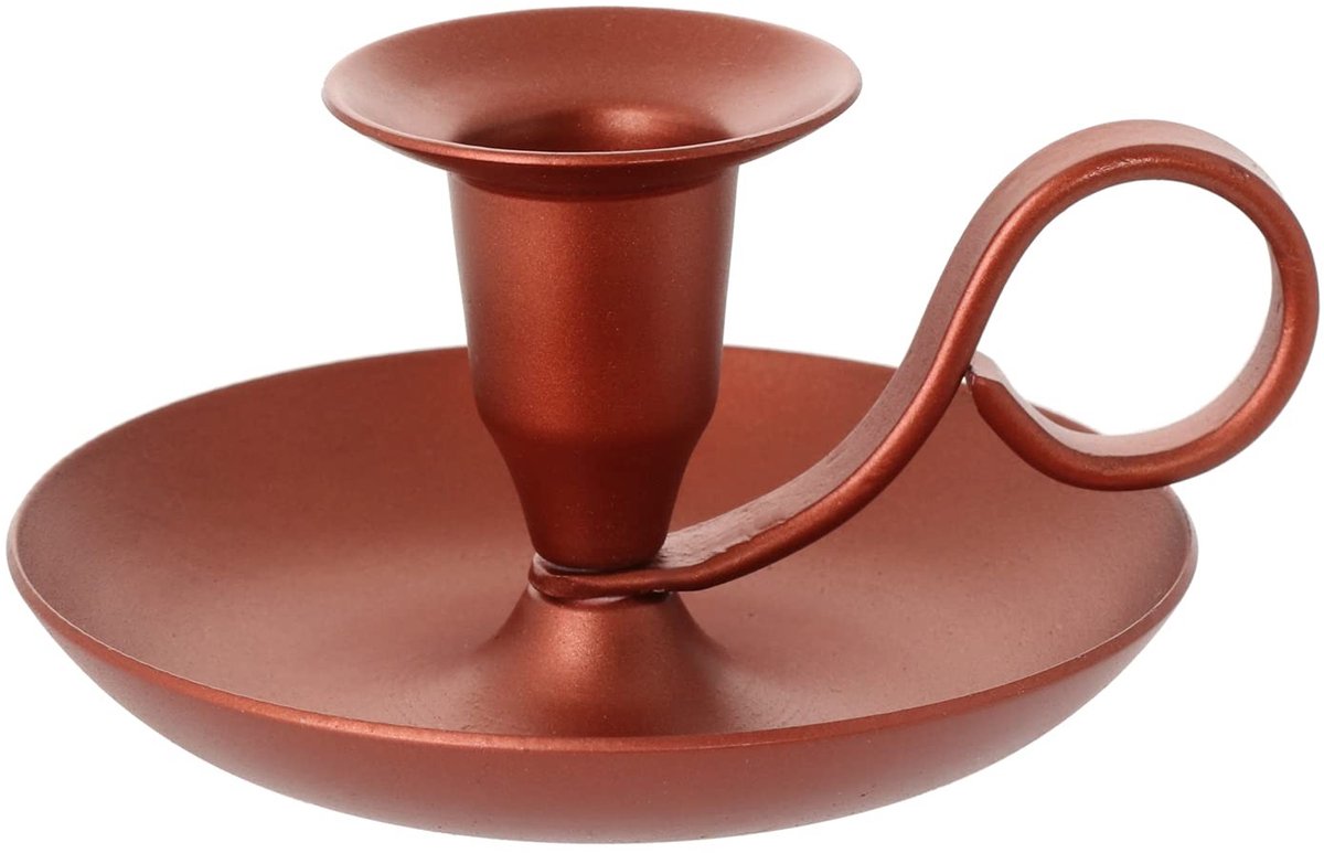 Omgoods - Handgegoten Kaarsenhouder van Messing in Roze Goud