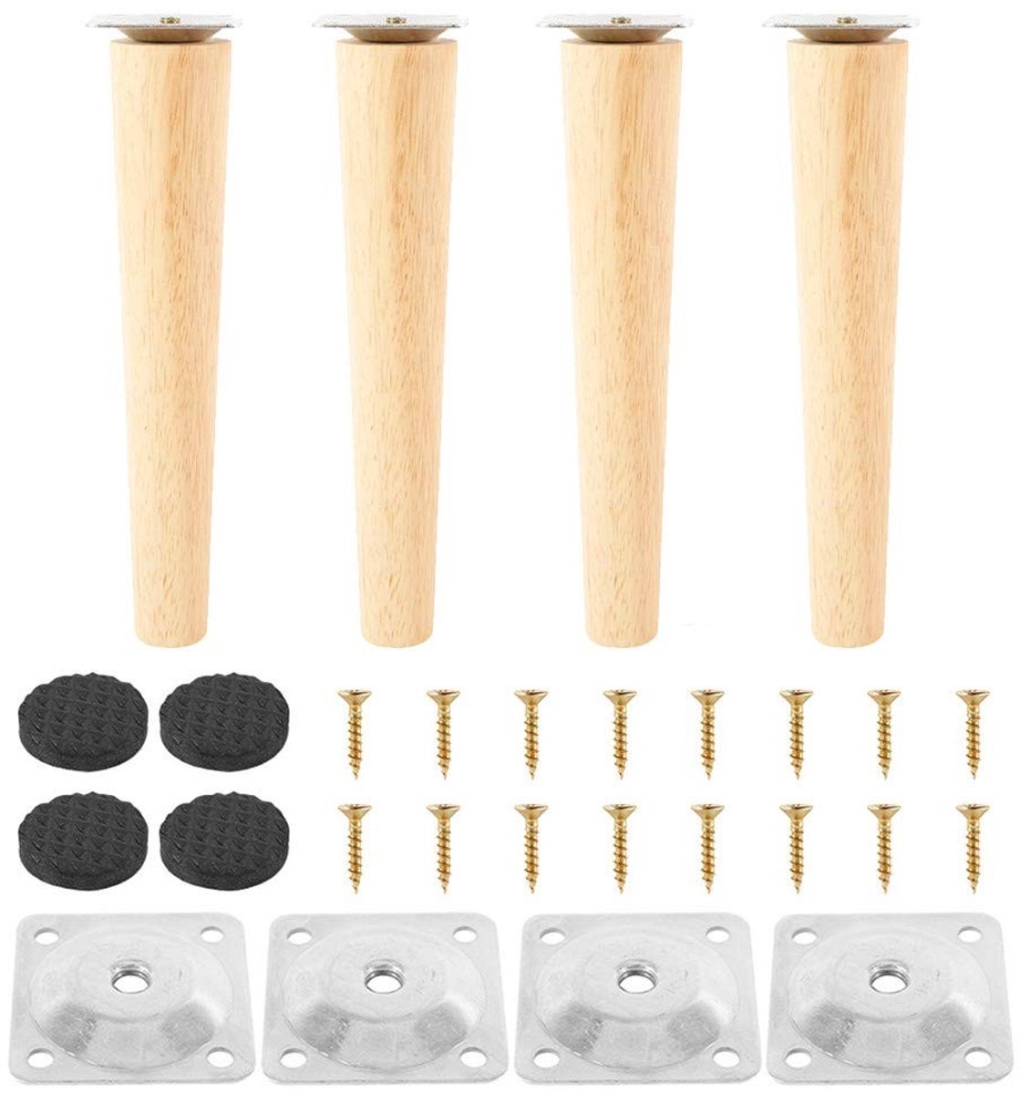 Omgoods - Set van 4 Vervangende Houten Meubelpoten