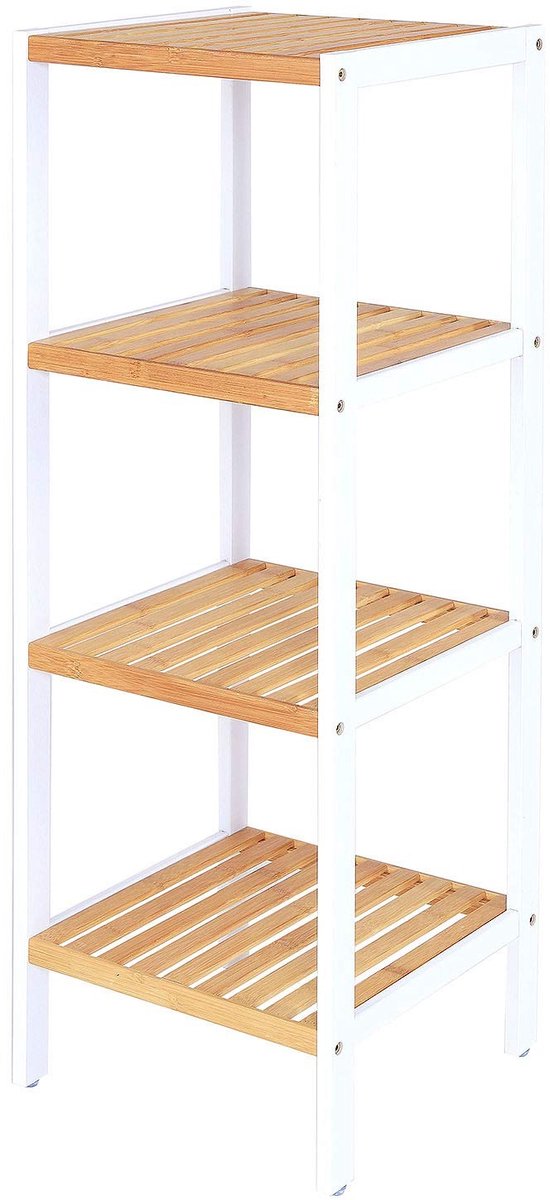 Omgoods - Multifunctionele Badkamerplank met 4 Planken van Bamboe