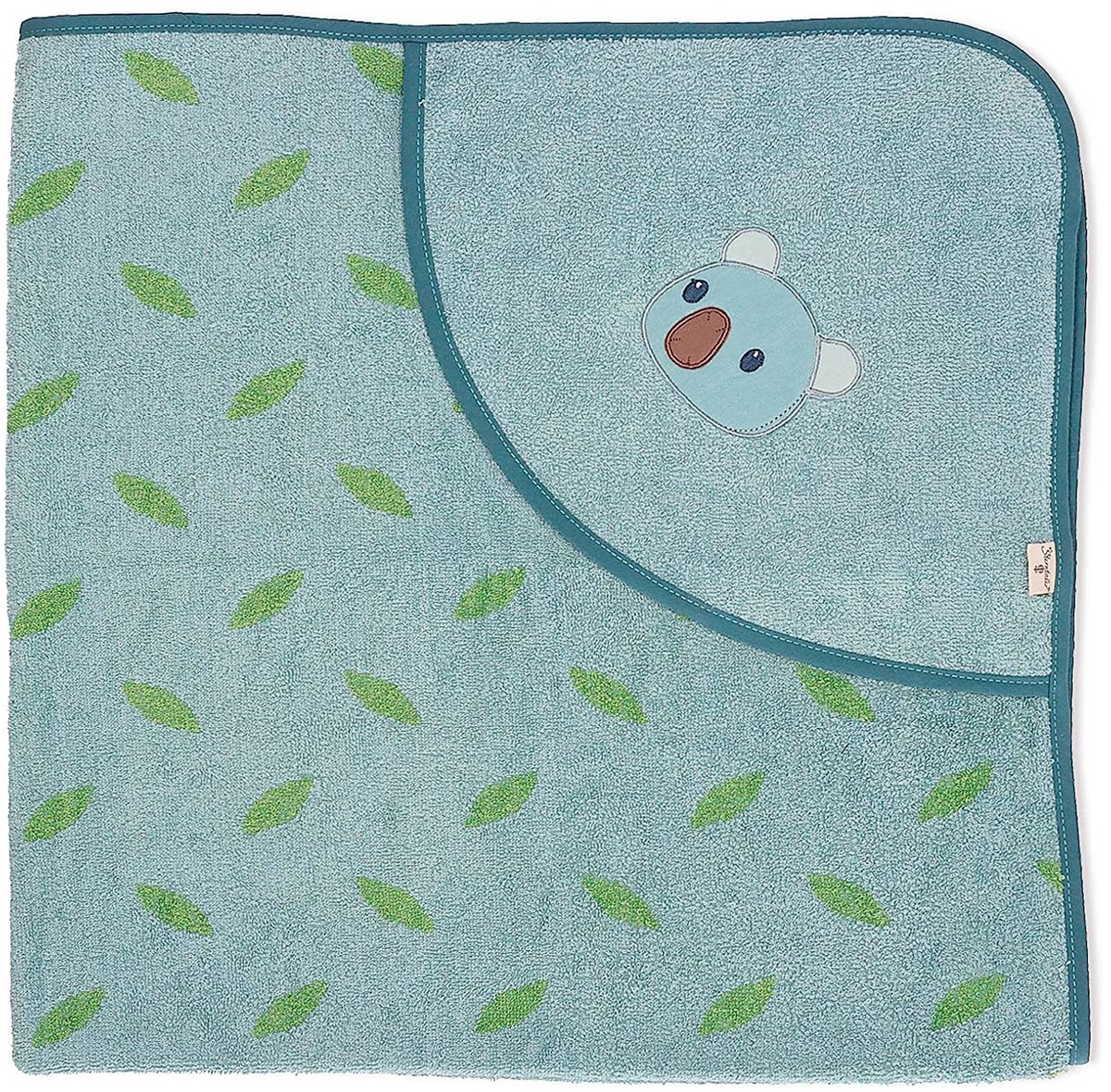 Omgoods - Baby Badponcho GOTS Kalla - Biologisch Katoen - Blauw Melange - 100x100 cm