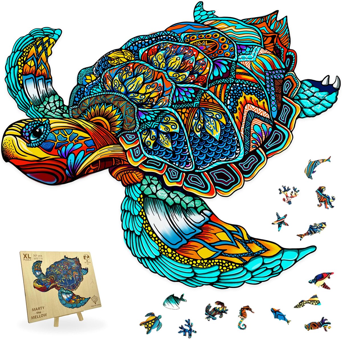 Omgoods - XL Jigsaw Puzzle met 300 Stukken van een Schildpad