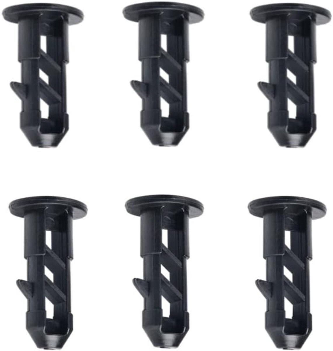 SnelShoppen - 6x Hinge Pins voor Wheelie Bin Deksels - Zwarte Kunststof Hinge Pins - Geschikt voor 240L Huishoudelijke en Commerciële Afvalcontainers