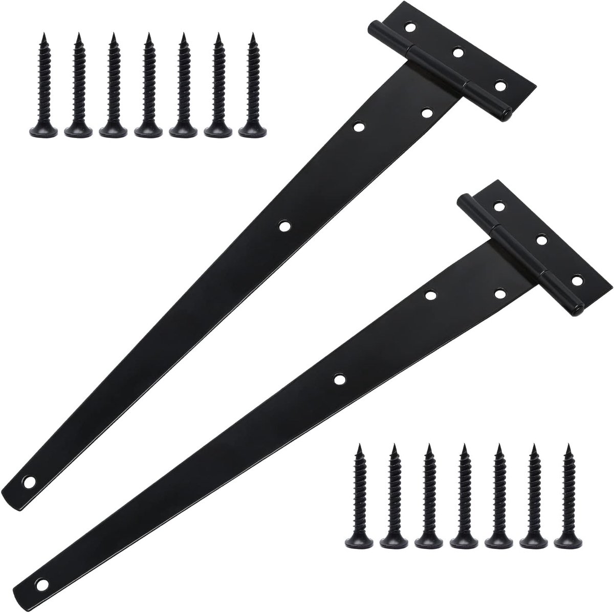 SnelShoppen - 2 Stuks Zware T-Scharnieren met Bevestigingsschroef, 12" (300mm) T-Band Deurscharnieren, Gegalvaniseerd voor Houten Poort Deur Raam