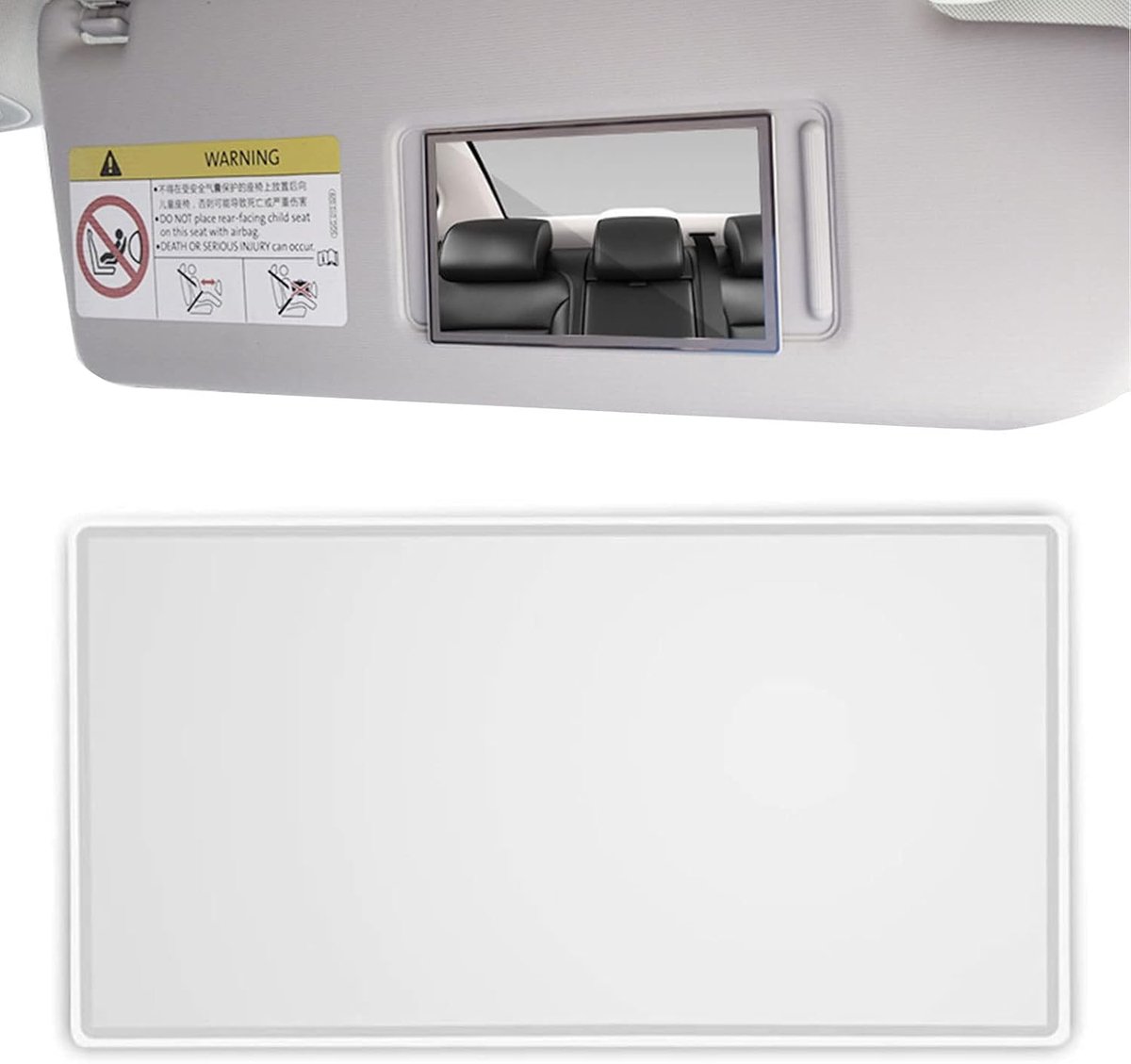 Car Makeup Mirror Universal Self Adhesive Cosmetic Sun Shade for Car Interior with Sun Visor - ShopVlot