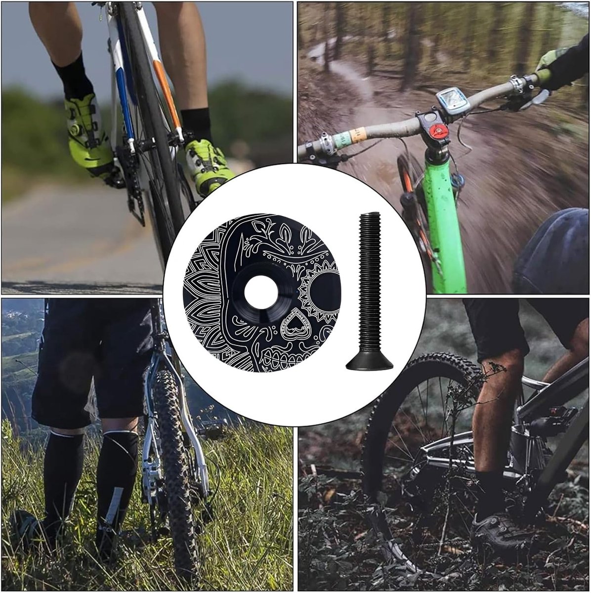 SnelShoppen - Fiets Bridle Top Cap Set van 2, Koper Bescherming, Aluminium Bridle Top Cap voor Mountainbike en Racefiets met Schroef