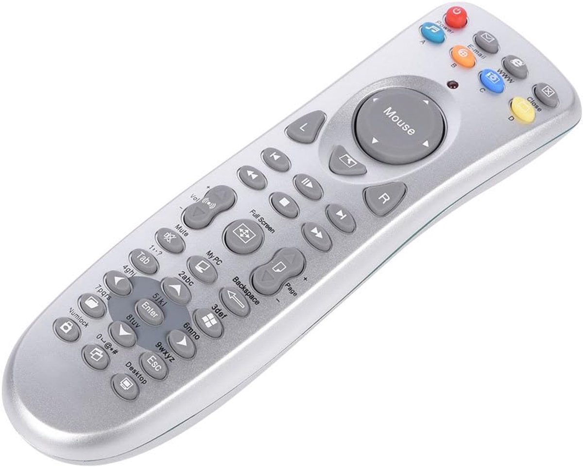 SnelShoppen - Draadloze USB MCE Afstandsbediening voor PC, Slimme Remote Control tot 10 Meter, Plug en Play, Compatibel met WIN98, ME, XP, MCE, 2000,
