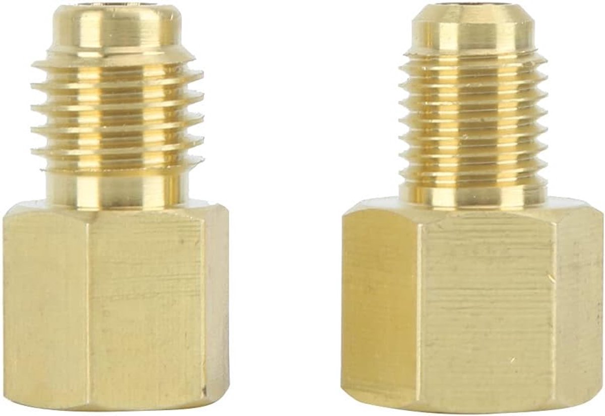 Koelmiddeladapter 1/2" - Messing - Dubbele Configuratie - Voor professionele HVAC-toepassingen - ShopVlot