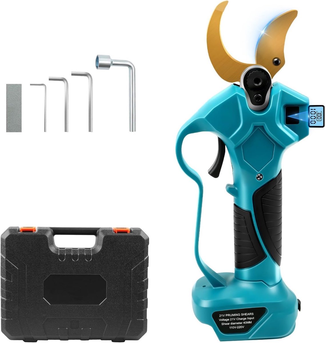SnelShoppen - Accu Snoeischaar 18V, Elektrische Tuinschaar voor het Snoeien van Bomen en Fruitbomen, Max Opening 65 mm, Hoogwaardige SK5 Staalbladen,