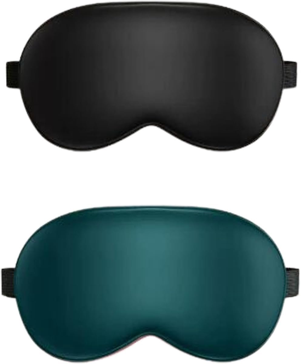 SnelShoppen - 2 Stuks Anti-Licht Zijde Slaapmaskers, Zachte en Comfortabele Oogmaskers, Verstelbare Oogmaskers voor Kinderen, Mannen en Vrouwen, Reis,
