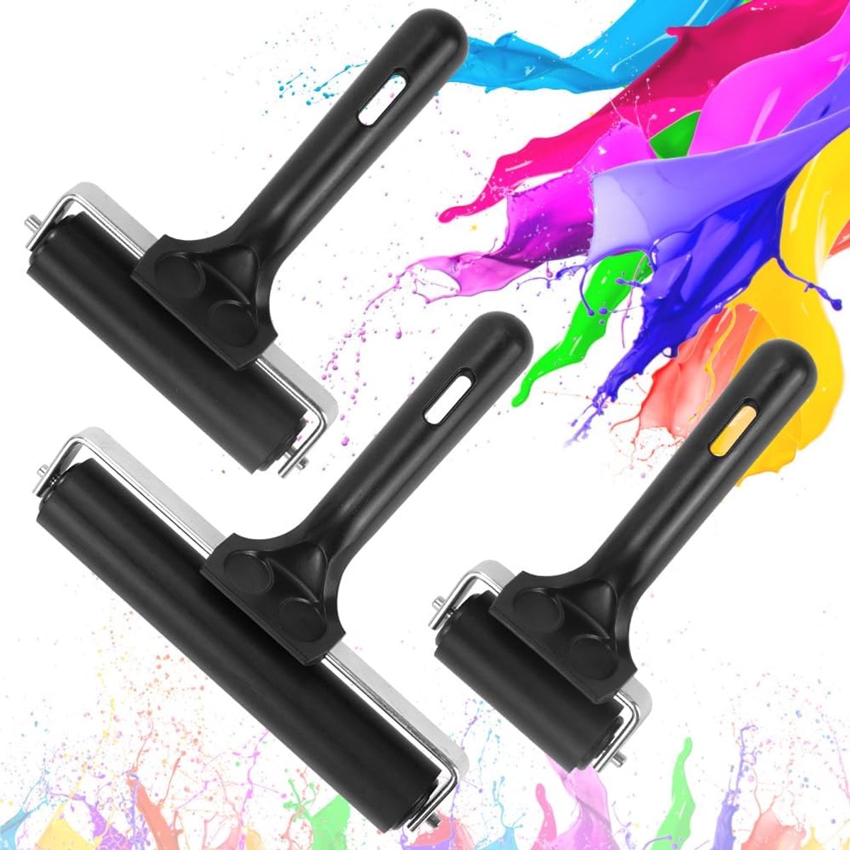 SnelShoppen - Rubber Roller 20 cm voor Linoleum Drukwerk, Verfroller, Rubber Verfroller, Ideaal voor Creatieve Projecten en Kunstzinnige Toepassingen