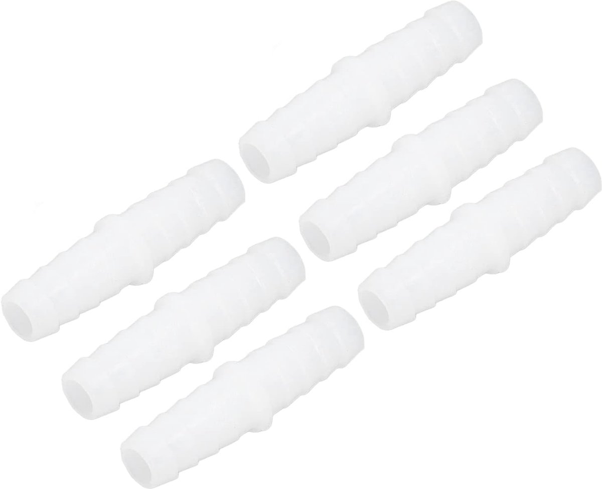 SnelShoppen - 10 Stuks Plastic Slangverbinder Fitting Duurzaam Rechte Gelijke Barbed Splicer Mender Joint Union Adapter voor Pomp en Silicoonbuis - Ni