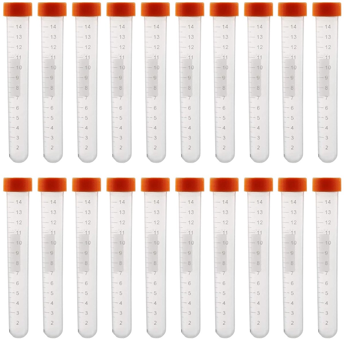 SnelShoppen - Centrifuge Tubes 15 ml - 20 Stuks Plastic Testbuizen met Schroefdop - Dichte Monsterhouders voor Laboratorium en Chemische Experimenten