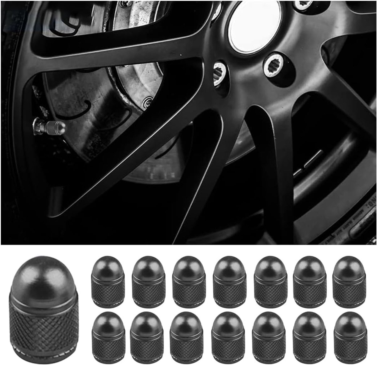 SnelShoppen - Set van 15 Ventielkappen voor Auto, Fiets, Motor en Truck - Aluminium Ventildeksels - Stofdicht en Waterdicht - Grijs