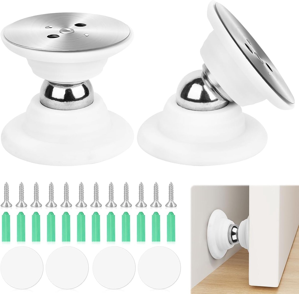 SnelShoppen - Magnetische Deurhouder - 2 Stuks - Stil Deurslot voor Caravan, Boot en Camper - Witte Wandmagneten voor RV Accessoires - Hoogwaardige De
