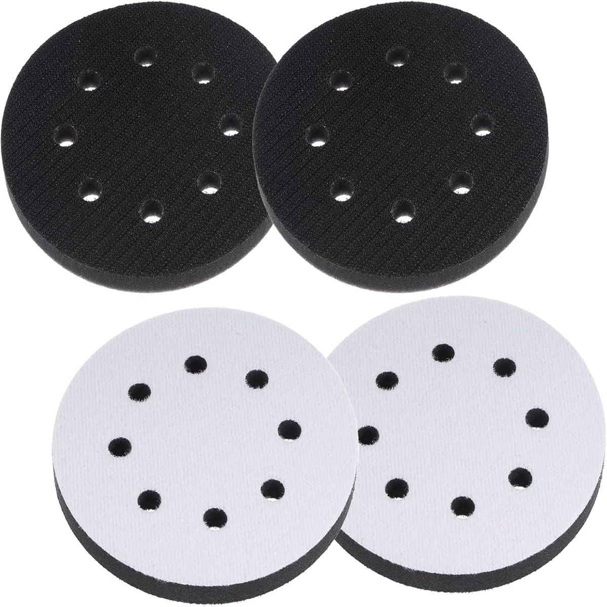 4 pieces soft sponge interface pad, 8 holes, soft and hard sponge buffer, 125mm soft density interface pad, black and - ShopVlot