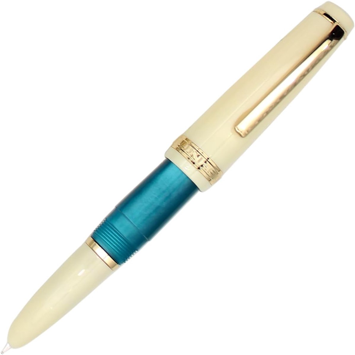 SnelShoppen - Mini Vulpen met Gouden Accenten, Acryl Pocket Pen, Donkerblauw, Verborgen Extra Fijne Nib (0.38mm), Perfect voor Schrijven en Notities