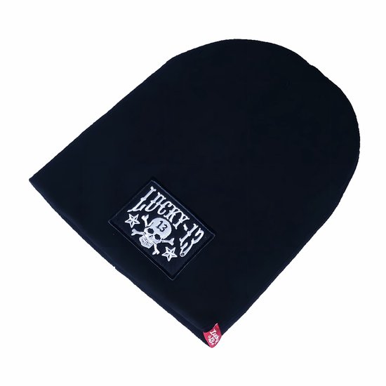 Lucky 13 Beanie Skull Stars -patch