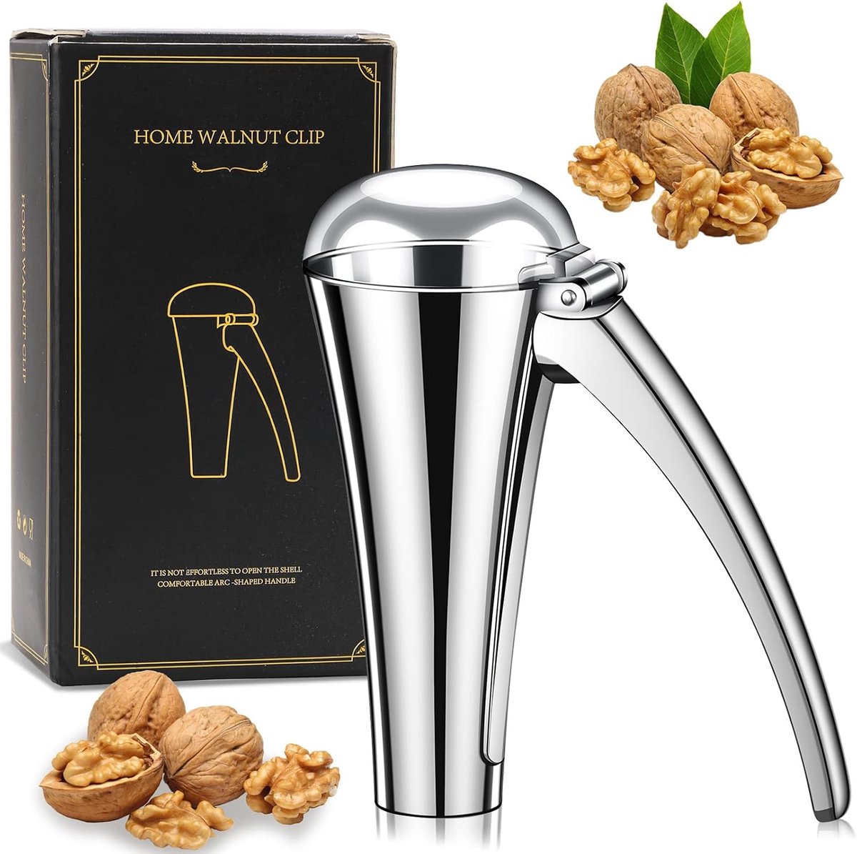 SnelShoppen - Handige Notenkraker van Hoogwaardig Roestvrijstaal - Ideaal voor Keuken, Feest en Gezelligheid - Perfect voor Walnoten, Amandelen en Pin