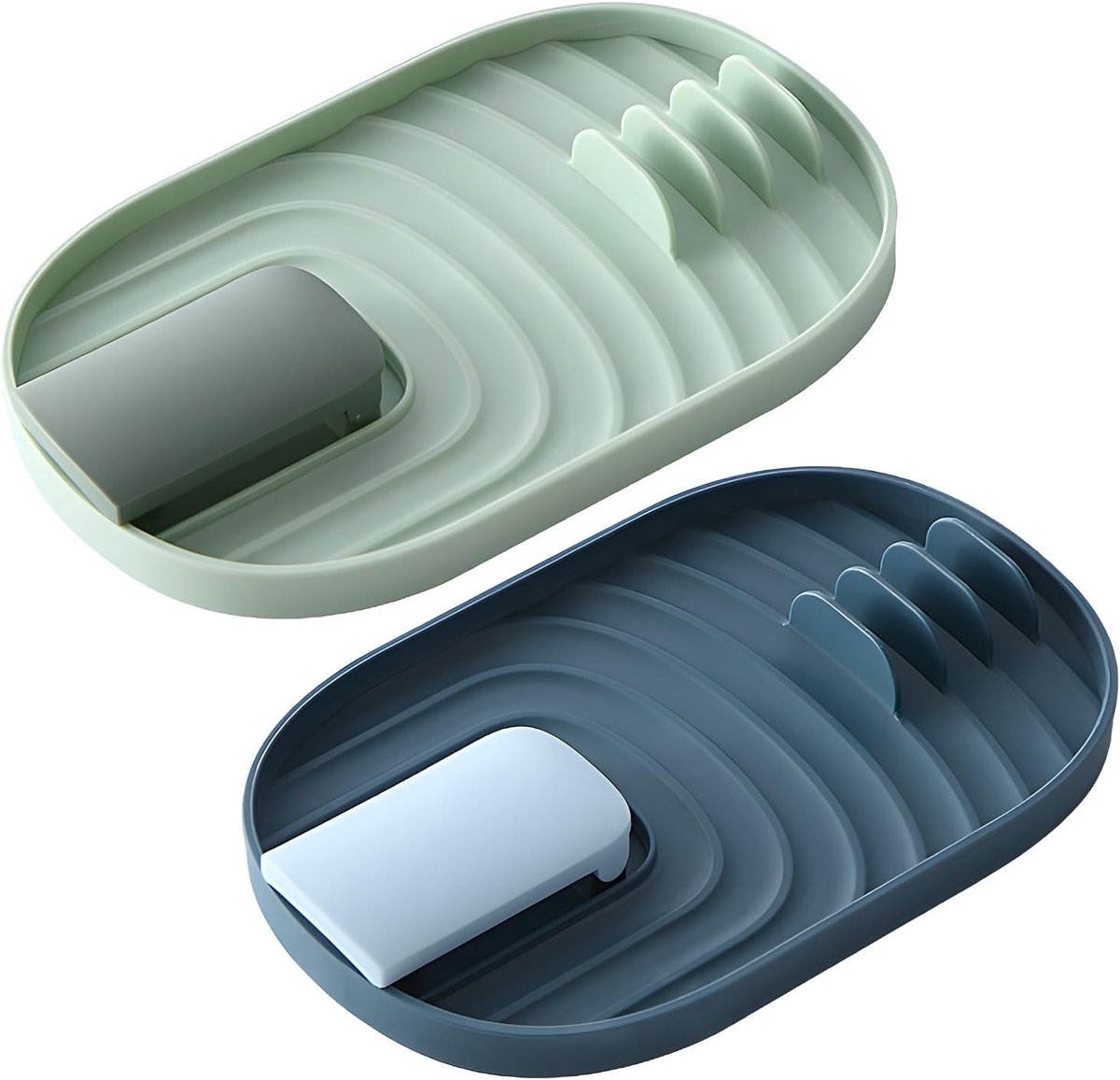 Set van 2 multifunctionele keukenhulpmiddelen, potdekselhouder en lepelhouder, voorkomt vlekken op het aanrecht, ideaal voor kooklepels, deksels en bestek
