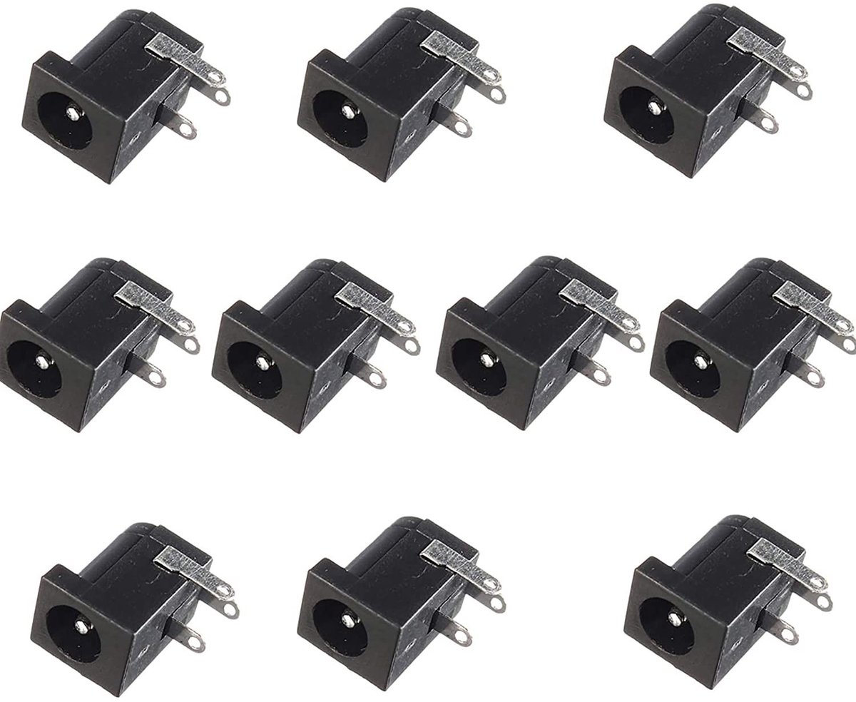 10 x DC Power DC-005 socket 5.5 x 2.1mm voor elektronica, chassis en apparaten aansluiten