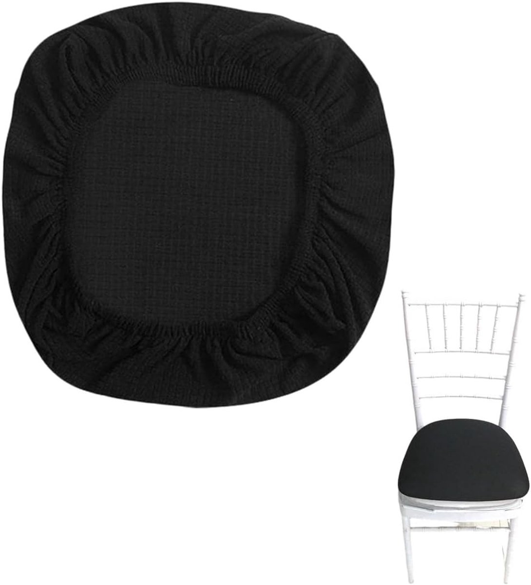 Elastische Jacquard Stoelhoes Antislip Stofbescherming voor Kantoor, Restaurant en Bruiloft - Zwart Decoratie