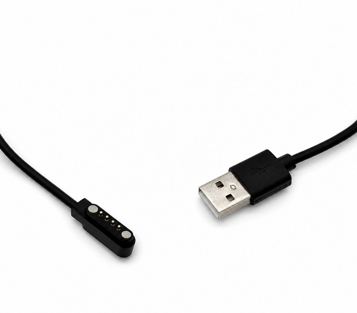 Smartwatch Oplader - Magnetische USB Oplaadkabel Geschikt voor Smartwatch, Kinder Smartwatch & Kinder GPS Horloge - 4-Pin 7,62 mm - 0,6 Meter - Zwart