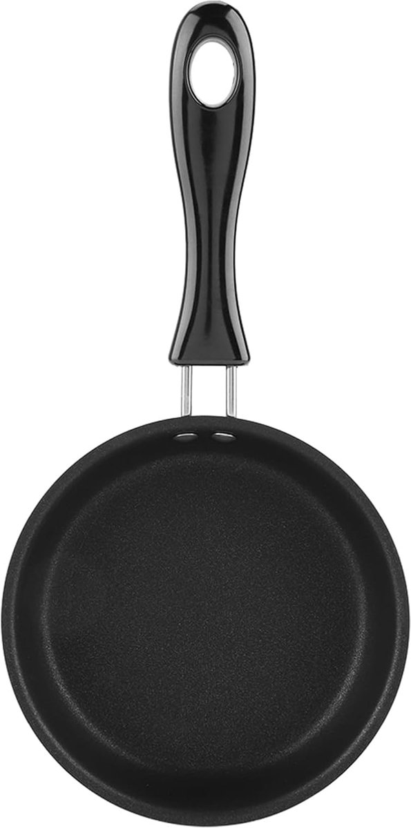 Kleine koekenpan, mini-koekenpan, 12 cm diameter, ronde eierpan, puur ijzer met coating, kleine keukenfornuis