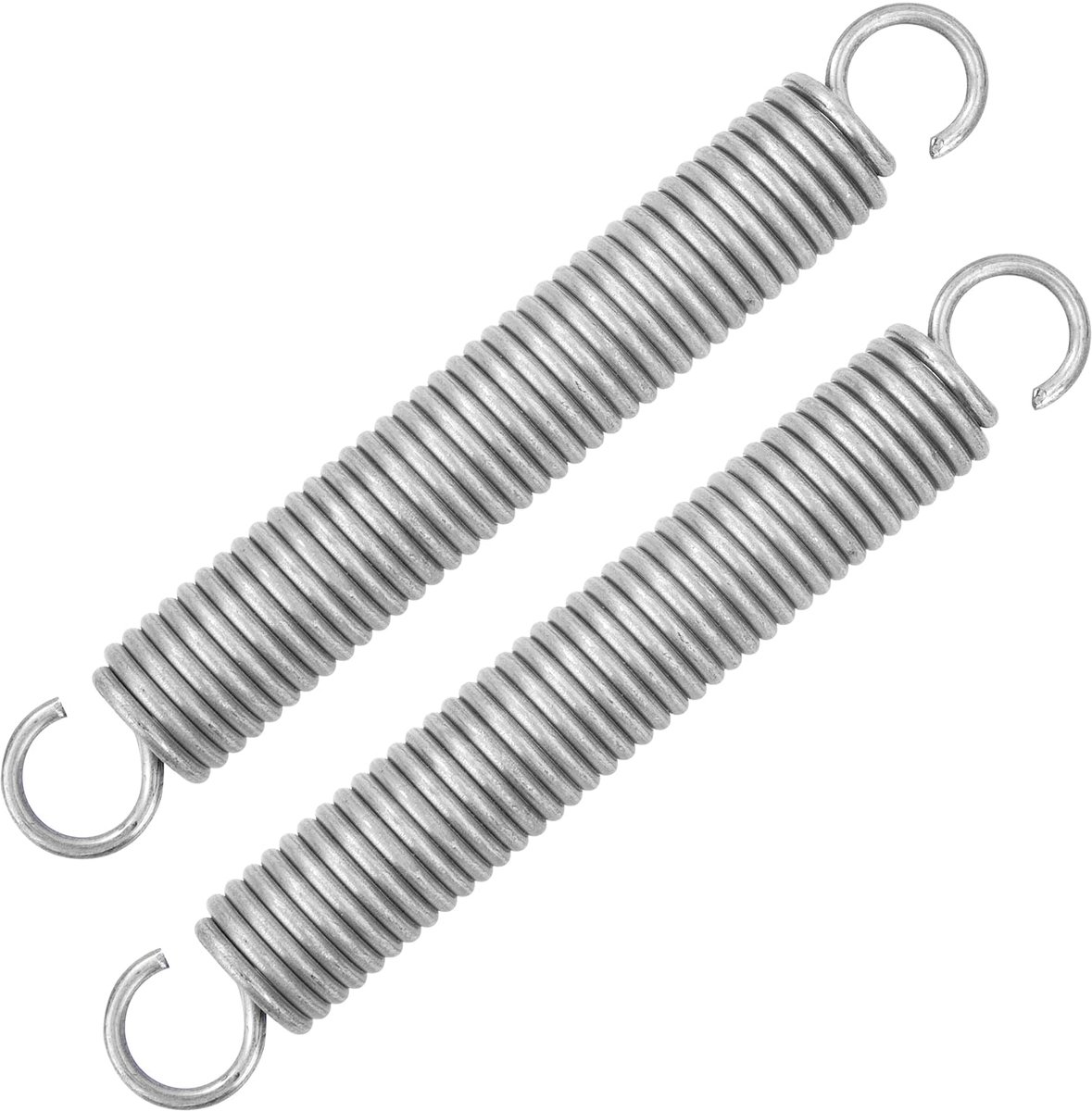 Trekveren met haak, roestvrij staal, trekveer, spanveer, 125 mm, buitendiameter 16 mm, draaddiameter 2,5 mm, maximale trekkracht 19,1 kg, 2,5 x 16 x 125 mm, 2 stuks