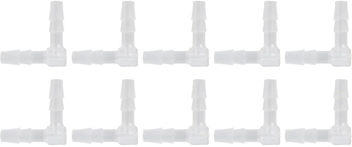 10 Stuks Plastic Elleboog Slangpilaar 90 Graden - Gelijk Prikkeldraad Joint Adapter (10mm)