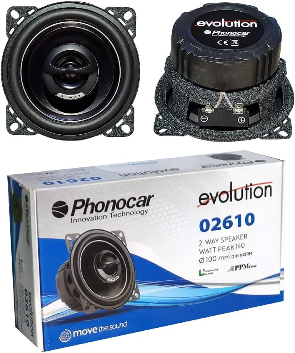 SnelShoppen - 2 Weg Coaxiale Speakers 10cm 4" 30 Watt RMS 70 Watt Max 4 Ohm Perfect voor Auto Geluidssysteem