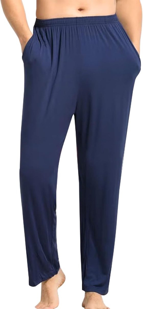 Herenpyjamabroek, lounge, huisbroek, hoge elasticiteit, rechte zachte voering, geborstelde slaapbroek met zakken