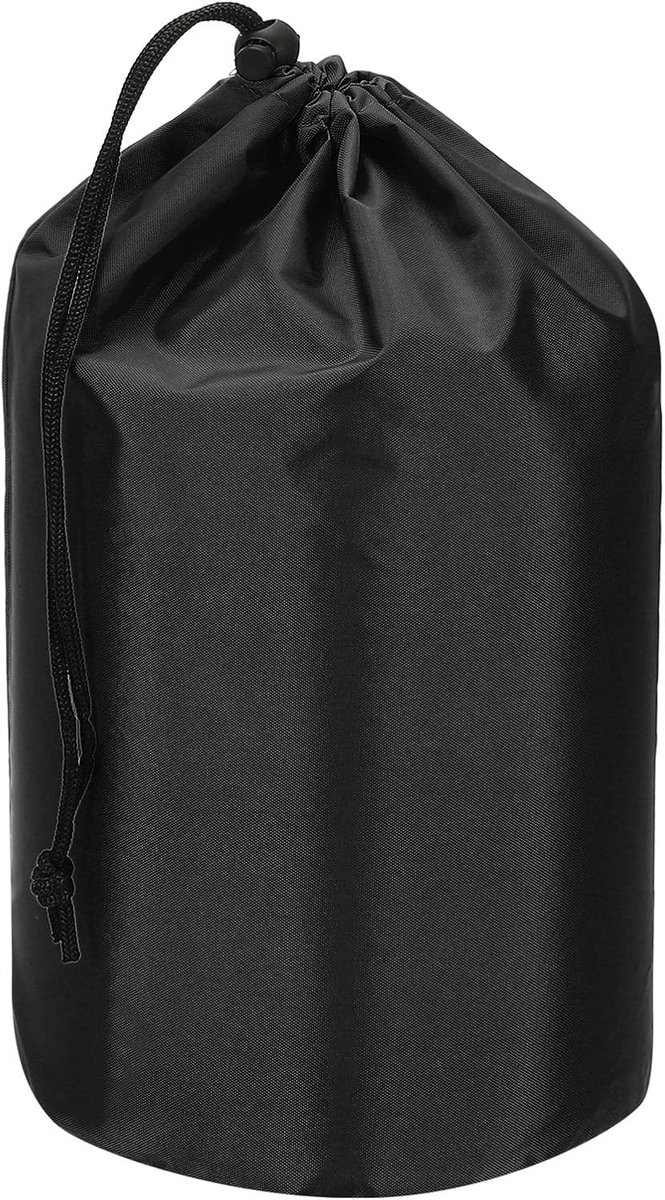 Stuff Sack, 9 x 17 Inch Waterdichte Outdoor Opbergzak Draagbare Trekkoord Stofklep Tas Lichtgewicht Slaapzak voor Camping Wandelen Backpacking, Zwart