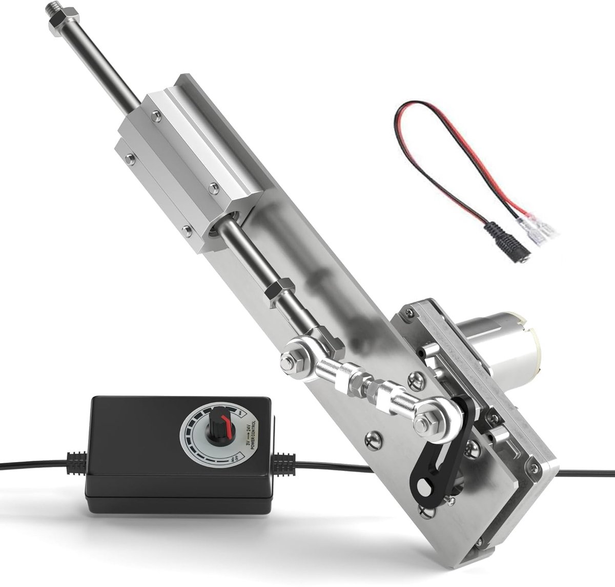 aandrijving met zuiger, DC 12 V, lineaire telescopische motor, verstelbaar, met snelheidsregelaar, lineaire actuator 95 omw/min, alternatieve zuigermotor, slag 2-8 cm