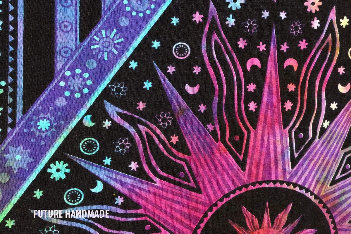 kleurrijk wandtapijt, hippie-motief, stof, design P9, poster grootte
