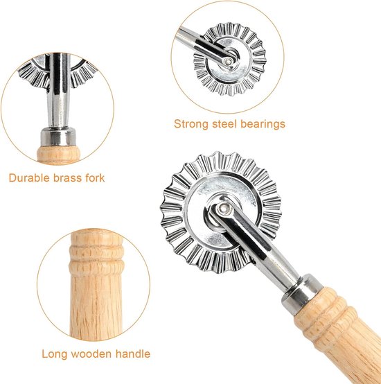 Houten plankenset met deegsnijder, spätzleplank met schraper, pastameplank en ravioli roller voor zelfgemaakte pasta, accessoires voor keuken en doe-het-zelf pasta zelf maken van houten — afbeelding 4